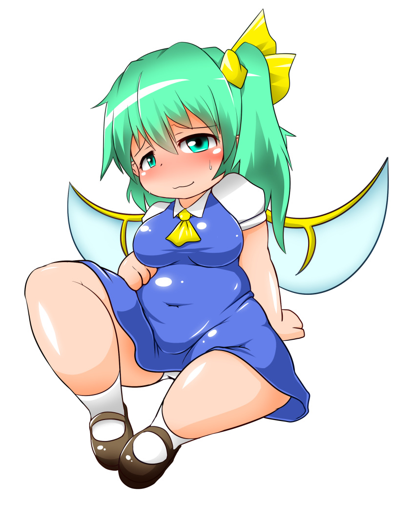 1girl, :3, absurdres, asheta7, blush, breasts, covered_navel, daiyousei
