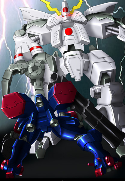 crossover, king_oni, lightning, mecha, metal_wolf, metal_wolf_chaos