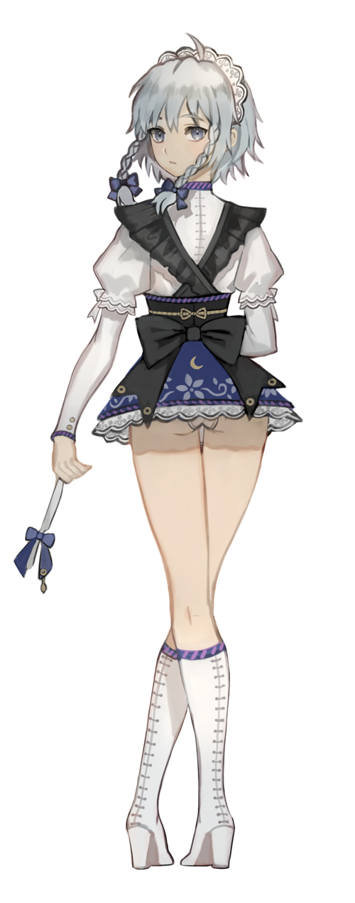 1girl, alternate_costume, ass, bad_anatomy, boots, braid, broken_neck, from_behind