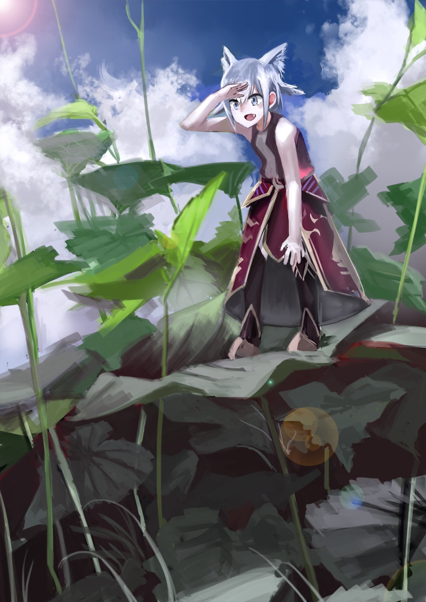 1girl, animal_ears, geisha-geisha-, grey_eyes, grey_hair, highres, short_hair