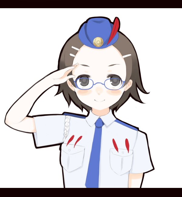 artist_request, black_hair, blush, brown_hair, capcom, glasses, gyakuten_saiban, hair_ornament