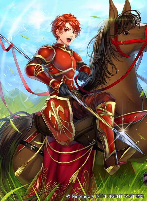 1boy, alen, armor, armored_boots, boots, copyright_name, fire_emblem, fire_emblem:_fuuin_no_tsurugi