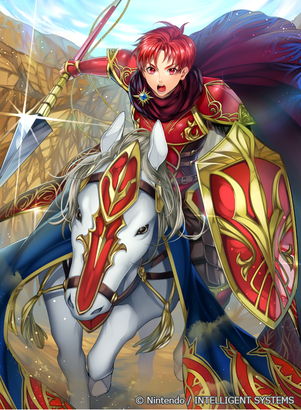1boy, alen, armor, cape, copyright_name, fire_emblem, fire_emblem:_fuuin_no_tsurugi, fire_emblem_cipher