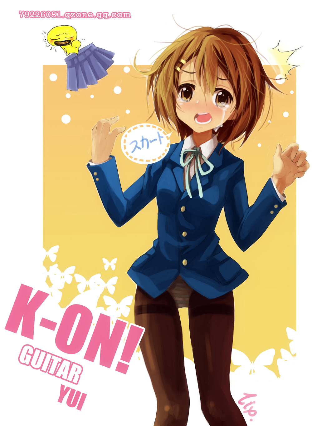 brown_hair, crossover, hair_ornament, hairclip, higepiyo, higepiyo_(character), highres, hirasawa_yui