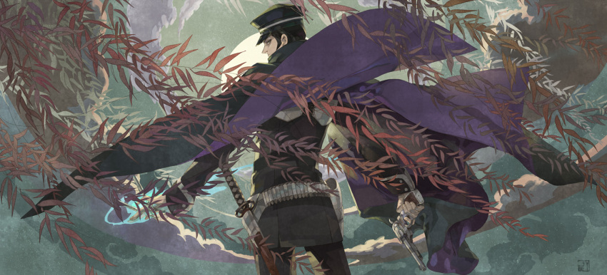 black_hair, cape, devil_summoner, gun, hat, kuzunoha_raidou, male, manly