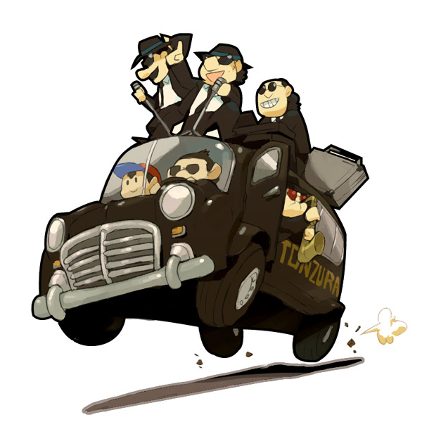 bus, fedora, formal, hat, instrument, male, microphone, mother_(game)