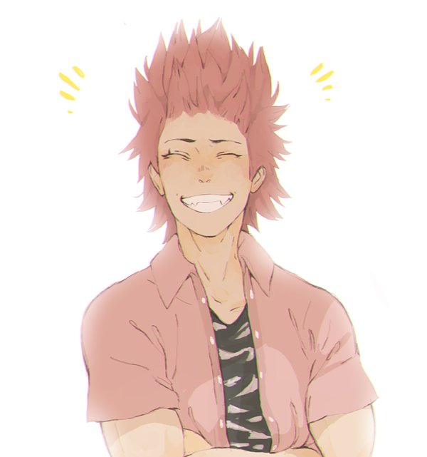 1boy, ammeja, boku_no_hero_academia, closed_eyes, kirishima_eijirou, redhead, simple_background, solo