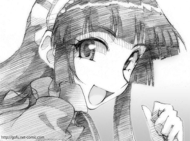 bangs, blunt_bangs, face, gofu, hairband, hime_cut, long_hair, monochrome