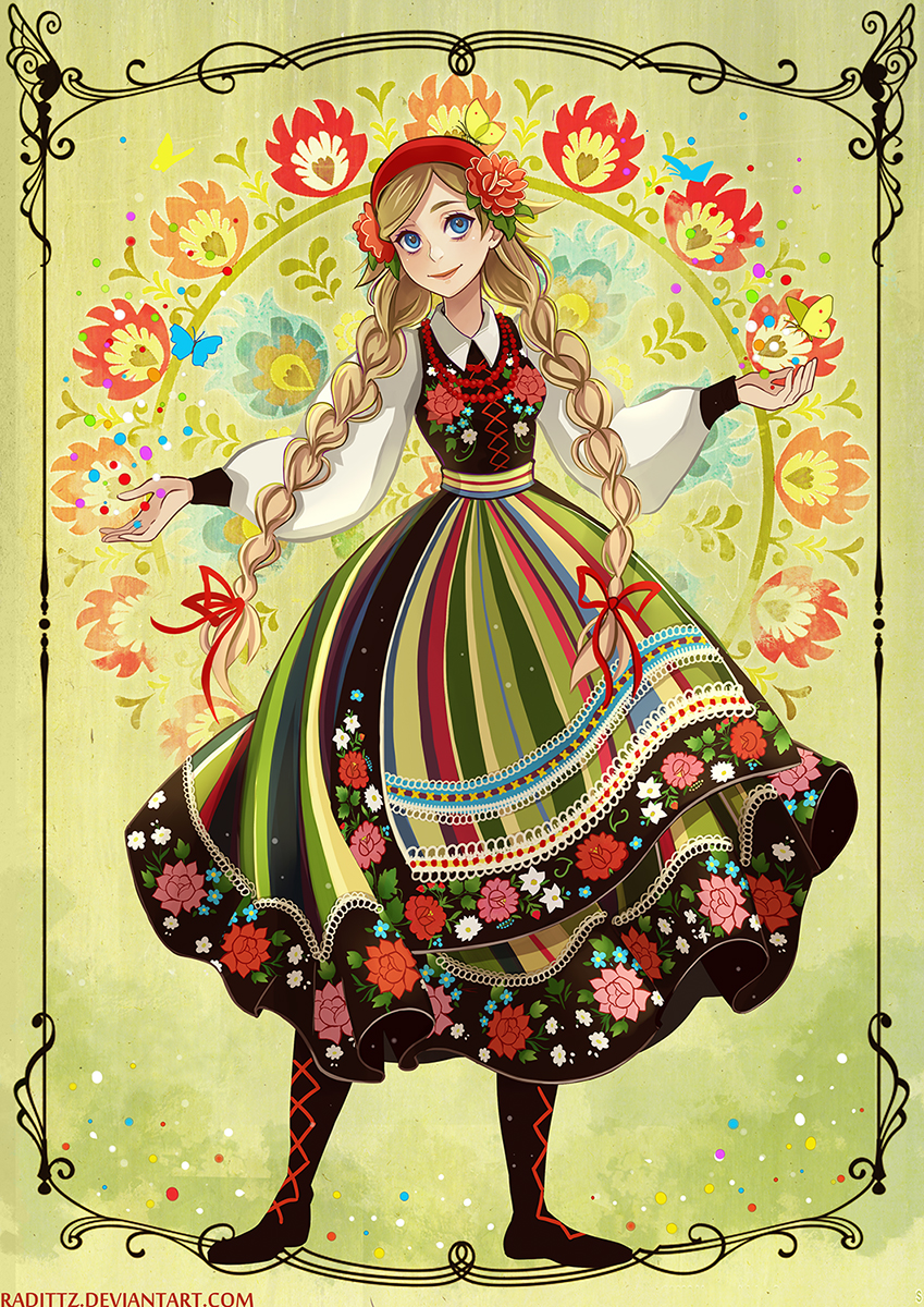 1girl, artist_name, black_boots, blonde_hair, blue_eyes, boots, braid, cross-laced_footwear