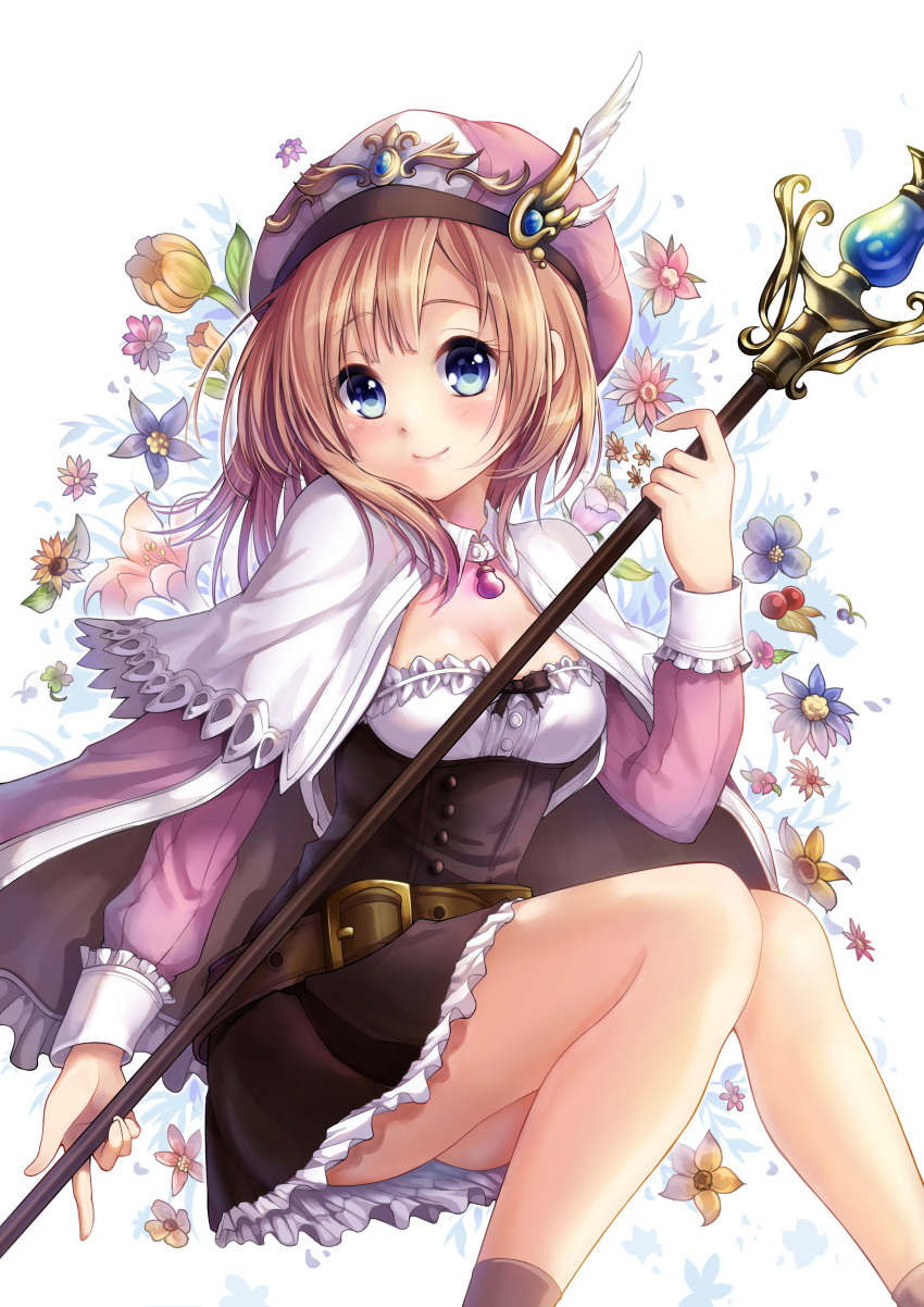 1girl, absurdres, atelier_(series), atelier_rorona, belt, blue_eyes, blush, breasts