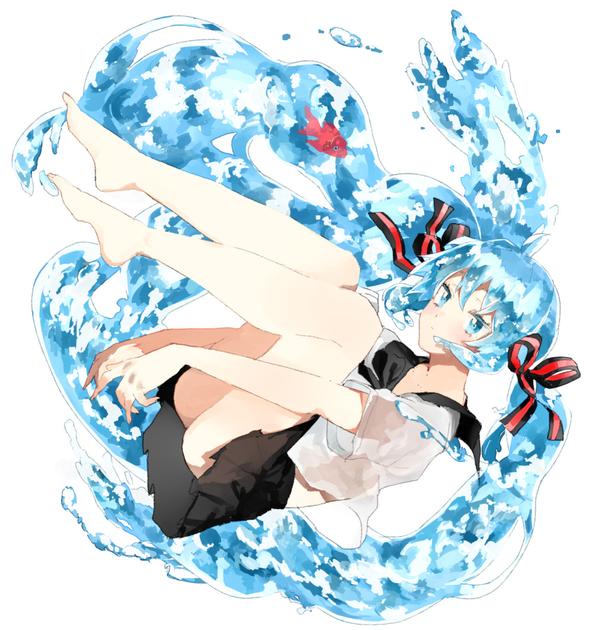 1girl, blue_eyes, blue_hair, enma614_(patidonn), hatsune_miku, highres, long_hair, school_uniform