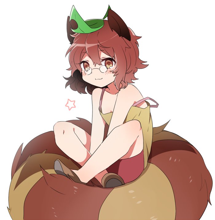 1girl, animal_ears, bare_shoulders, blush, brown_eyes, brown_hair, brown_shoes, brown_shorts