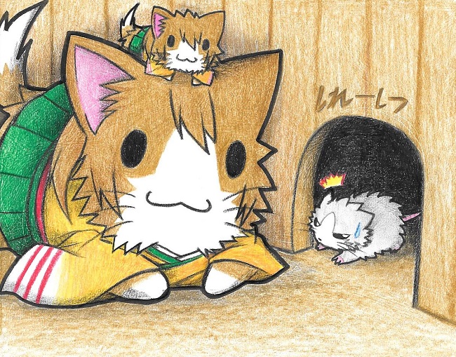 /\/\/\, :3, ambush, animal_ears, animalization, cat, cat_ears, cat_tail