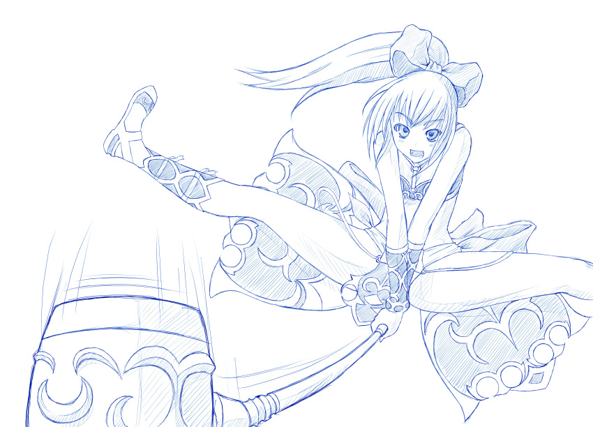 blue, hammer, highres, legend_of_dragoon, meru_(dragoon), meru_(lod), monochrome, pixiv