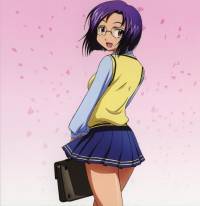 amaenaideyo, glasses, purple_hair, school_uniform, sugai_sakura, tagme