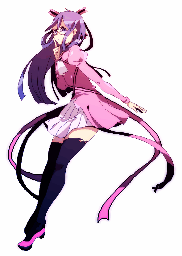 black_legwear, black_thighhighs, devil_survivor_(series), devil_survivor_1, dress, glasses, komaki_midori, legs