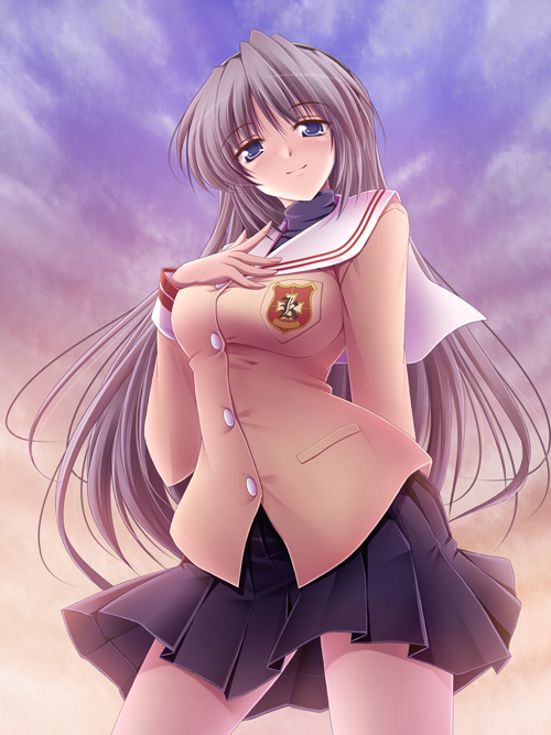 blush, clannad, hairband, long_hair, meso, meso_(gjmeso), meso_(pixiv35947), sakagami_tomoyo