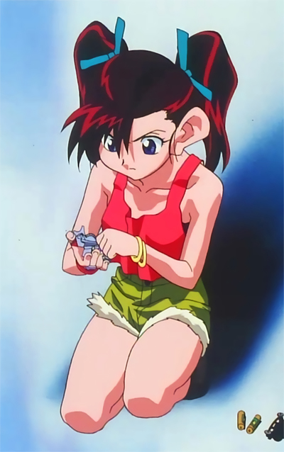1girl, bakusou_kyoudai_let's_&amp;_go!!, bracelet, holding, jewelry, long_hair, oogami_marina, redhead