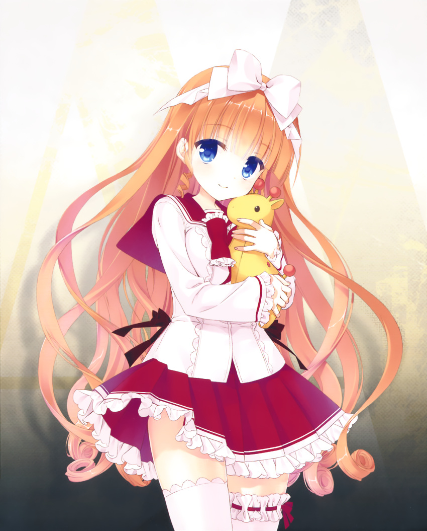 1girl, blue_eyes, bow, hair_bow, hidan_no_aria, hidan_no_aria_aa, highres, holding