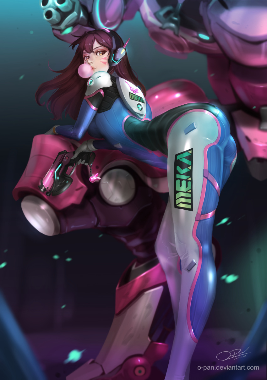 1girl, absurdres, acronym, arched_back, arm_cannon, arm_support, armor, ass