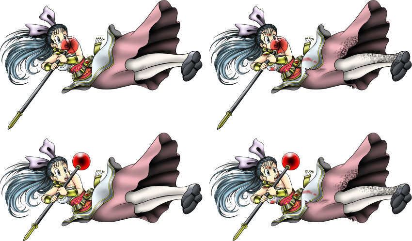 battle_damage, blood, blue_eyes, blue_hair, bracelet, choker, dragon_quest, dragon_quest_v