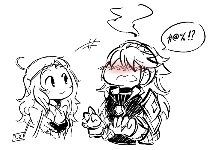 2girls, armor, artist_name, blush, dl, fire_emblem, fire_emblem_if, gloves