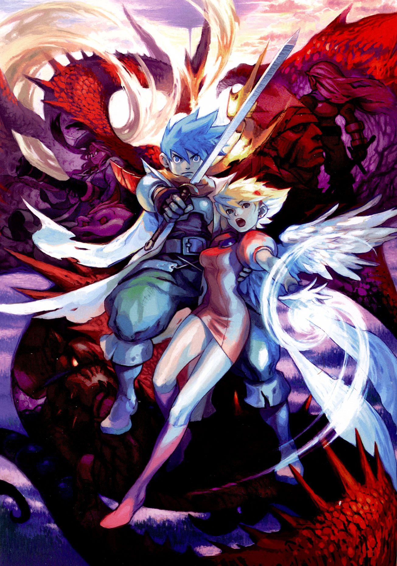 breath_of_fire_iii, capcom, highres, momo_(breath_of_fire), nina_(breath_of_fire_iii), nina_iii, rei_(breath_of_fire), ryu_iii