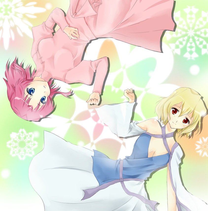 blonde_hair, blue_eyes, destiny, dress, flay_allster, gundam, gundam_seed, gundam_seed_destiny