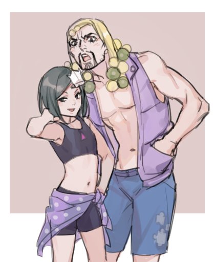 2boys, black_eyes, black_hair, blonde_hair, grandfather_and_grandson, hand_in_hair, hand_in_pocket, hand_on_hip