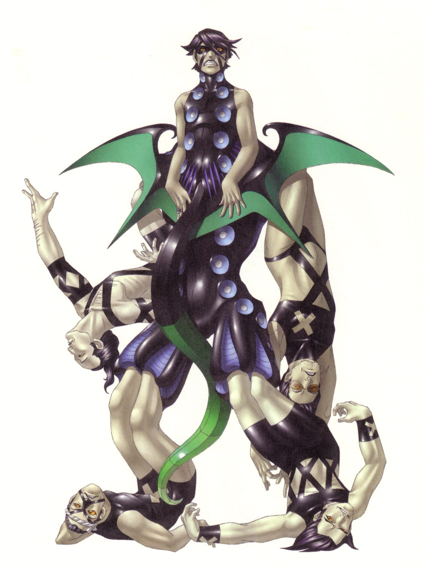 beard, facial_hair, fusion, headband, highres, kazuma_kaneko, looking_at_viewer, nyarlathotep_(persona_2)