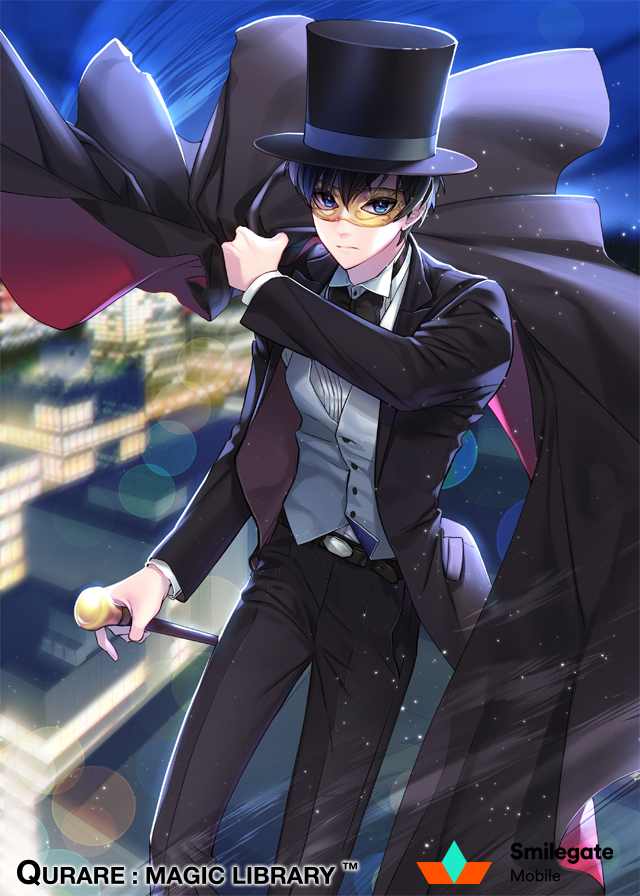 1boy, ayto, belt, black_bow, black_bowtie, black_hair, black_hat, black_pants