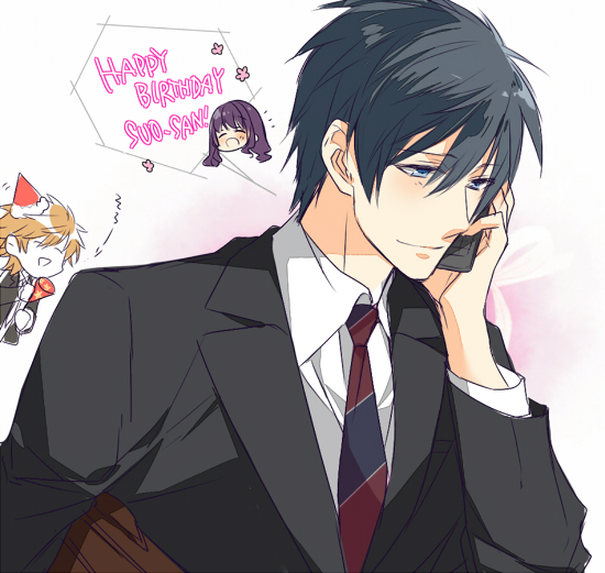 black_hair, blue_eye, double_score, icylove, suou_issei