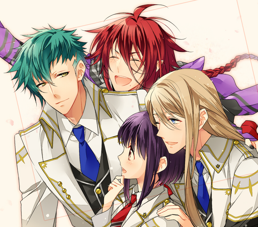 balder_hringhorni, brown_eyes, icylove, kamigami_no_asobi, kusanagi_yui, loki_laevatein, purple_hair, thor_megingyoruzu