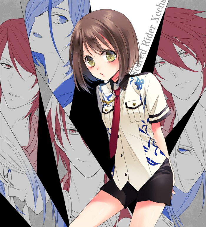 asagi_akira_(scared_rider_xechs), brown_eyes, brown_hair, icylove, scared_rider_xechs