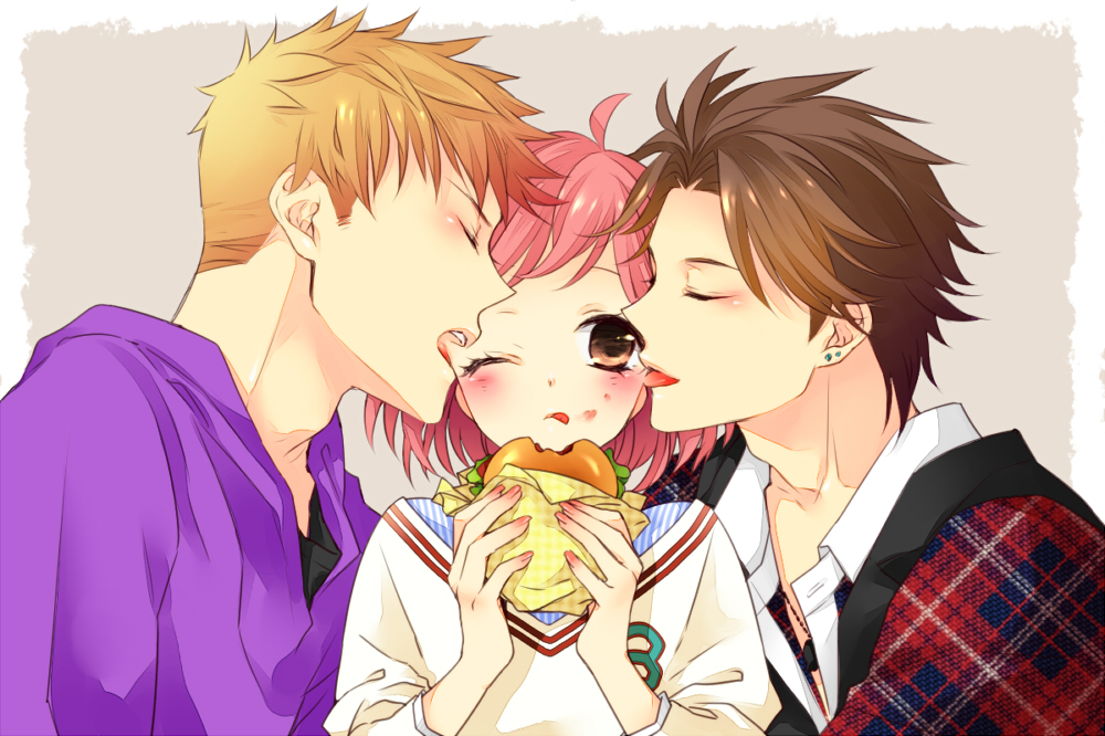 bambi_(tokimeki_memorial_girl's_side_3rd_story), fujiyama_arashi, icylove, niina_junpei, pink_hair, tokimeki_memorial_girl's_side_3rd_story