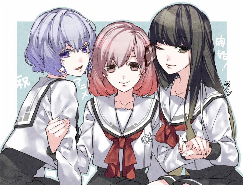 koharu_(norn9), kuga_mikoto, norn9, shiranui_nanami, teita