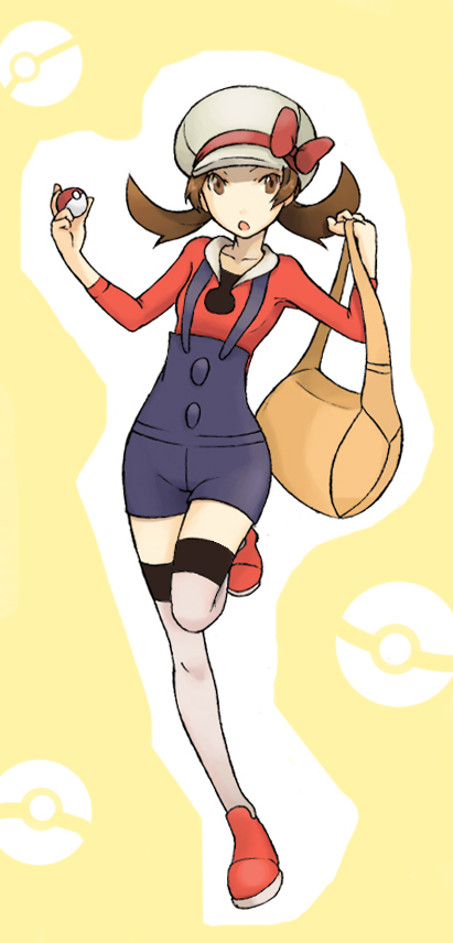 bad_id, bag, brown_eyes, brown_hair, cabbie_hat, gan_(pixiv), hat, hat_ribbon