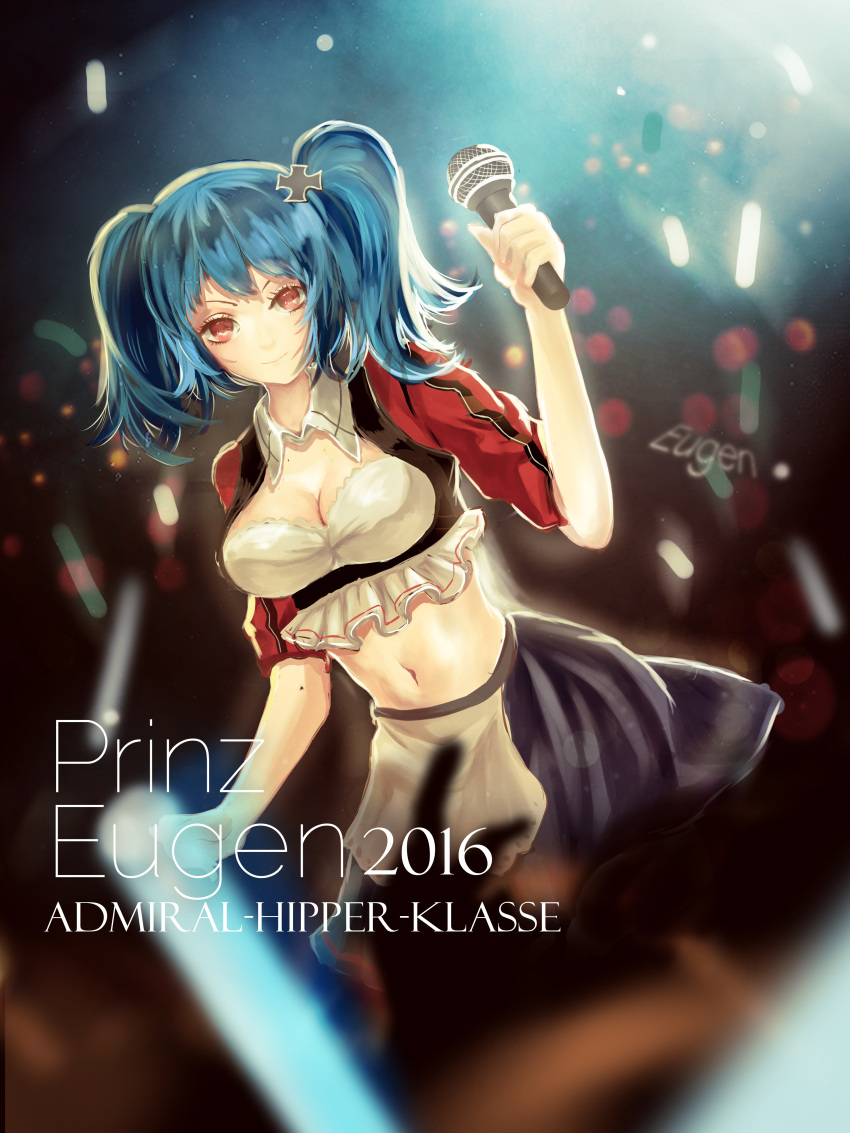 1girl, 2016, absurdres, blue_hair, breasts, character_name, cleavage, highres