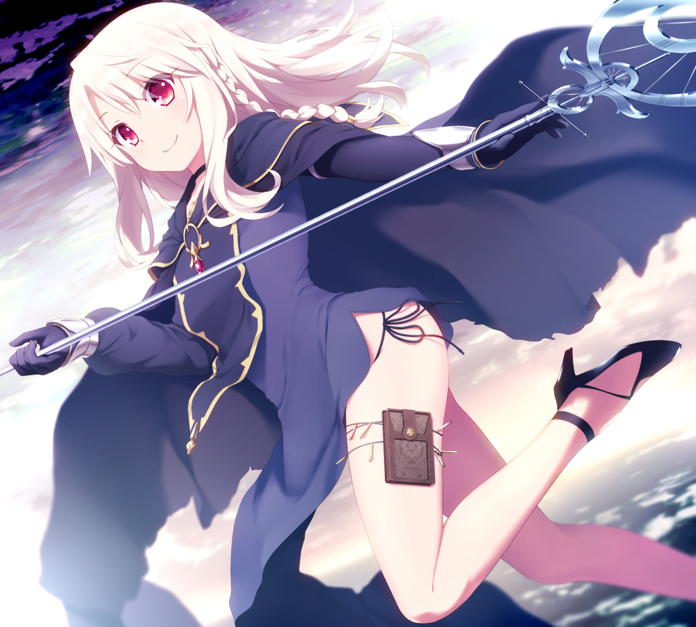 1girl, black_panties, blush, braid, caster, caster_(cosplay), choker, cloak