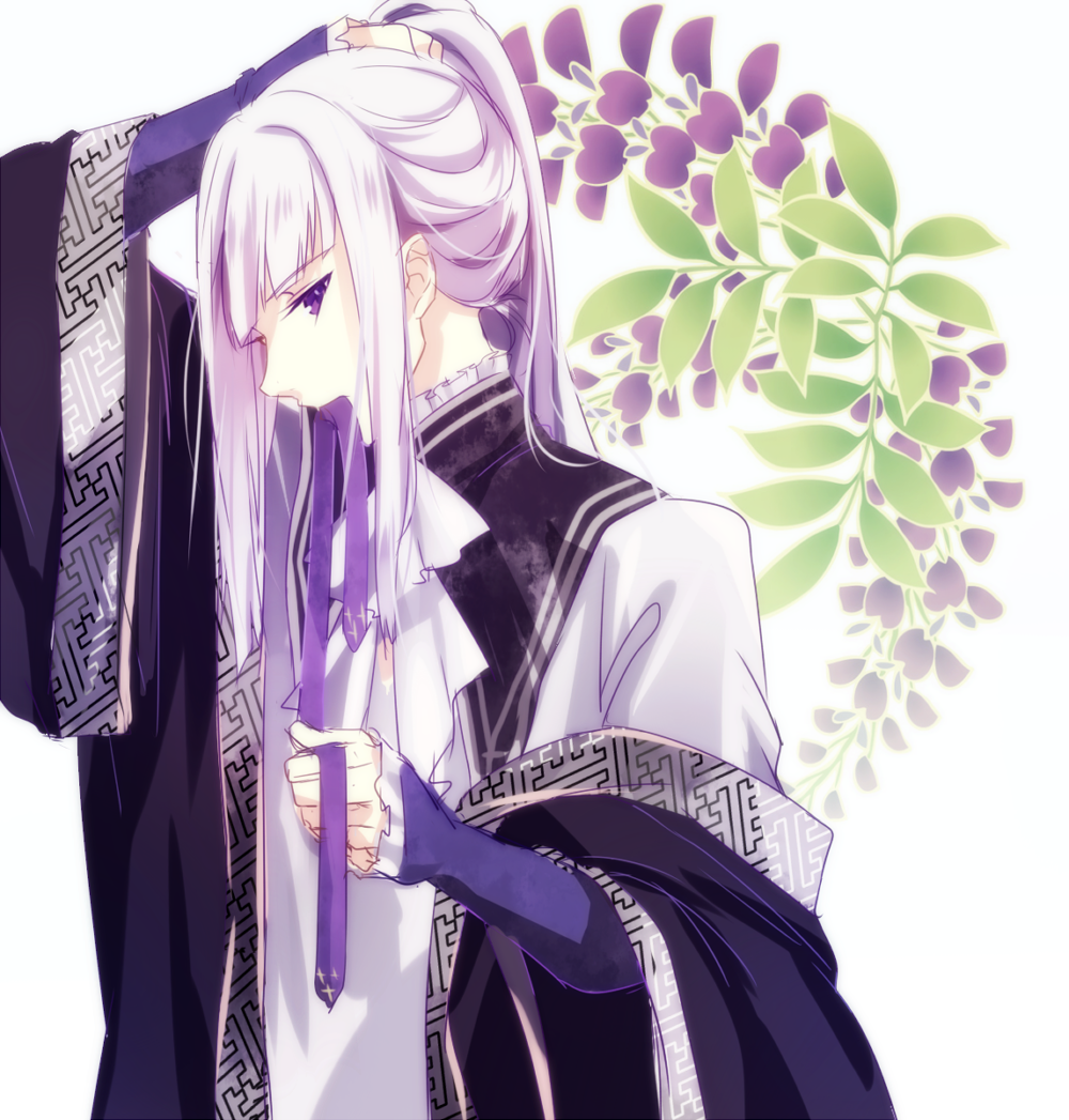 ken_ga_kimi, kuroba_saneaki, onoco, violet_eyes, white_hair