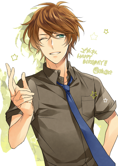 brown_hair, green_eyes, icylove, kiniro_no_corda_3, sakaki_daichi