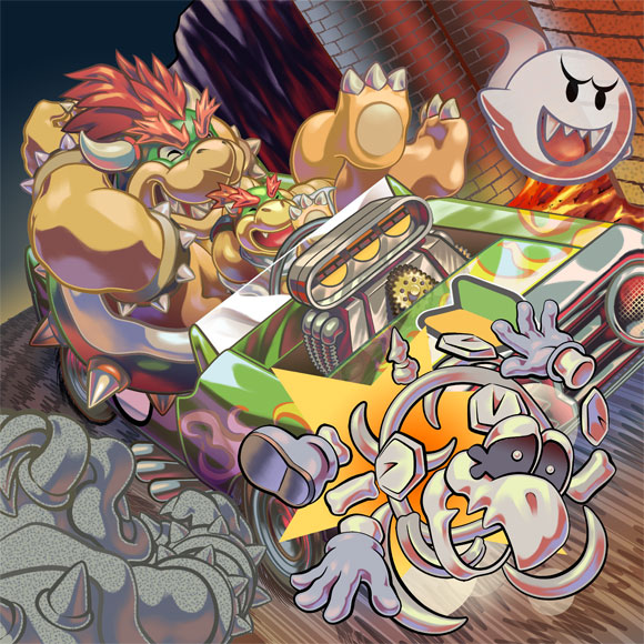 bad_id, boo, bowser, bowser_jr., car, driving, dry_bones, fang