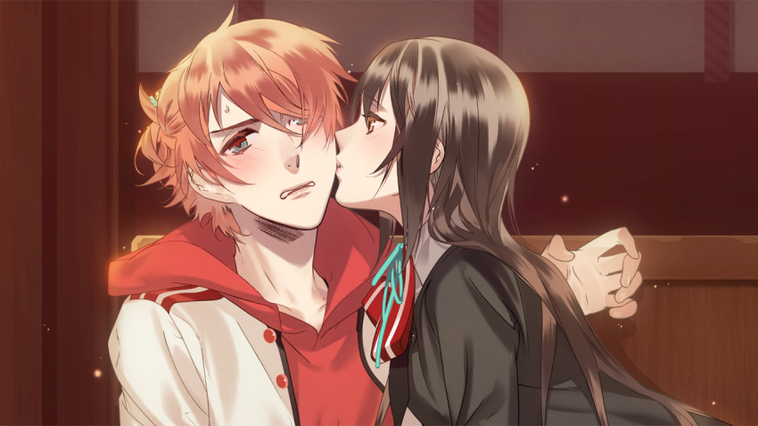 akane_rin, ayakashi_gohan, blue_eyes, inushima_uta, kazuaki, orange_hair
