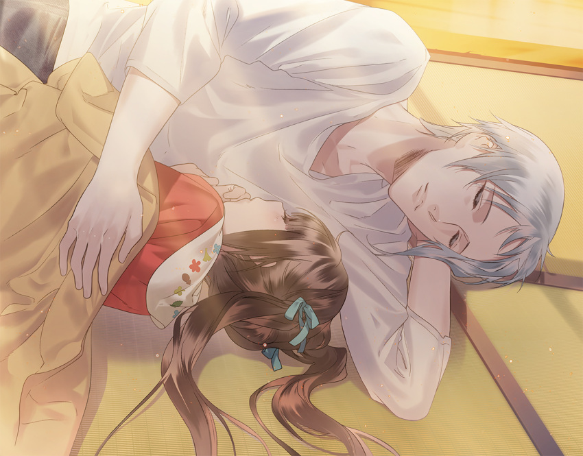 akane_rin, ayakashi_gohan, brown_eyes, brown_hair, kazuaki, komori_gin