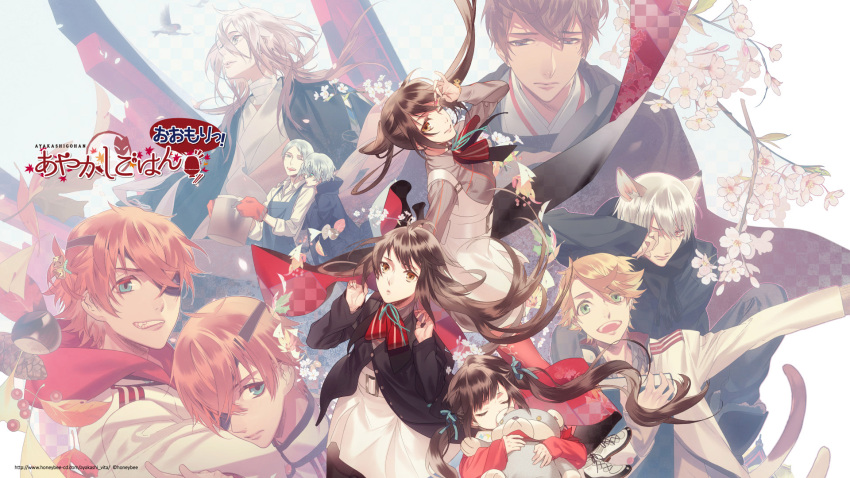 akane_rin, ayakashi_gohan, blue_eyes, brown_eyes, brown_hair, hana_suou, ibuki_haginosuke, inushima_uta