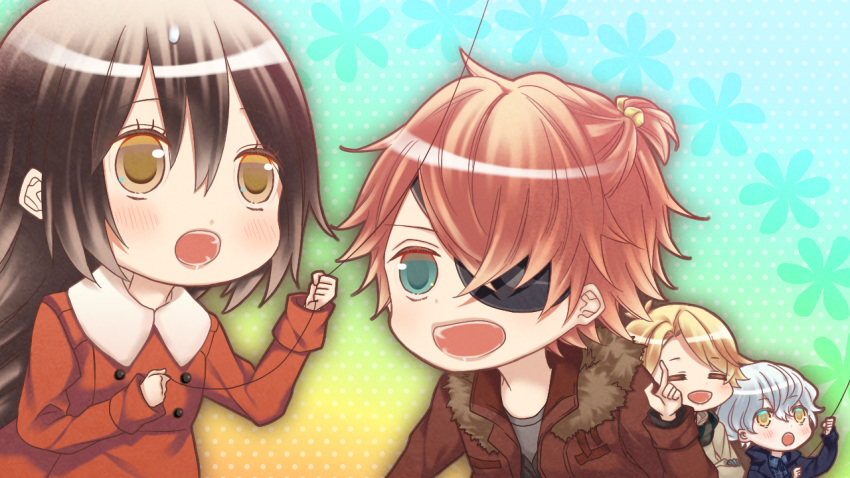 akane_rin, ayakashi_gohan, brown_eyes, brown_hair, ibuki_haginosuke, inushima_uta, kazuaki, komori_tsuzuri