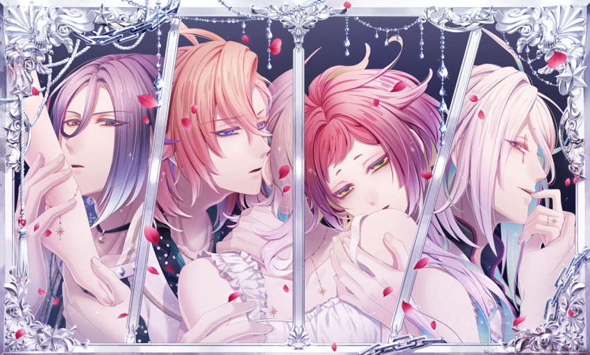 binary_star, haruno_mict, kamiya_yun, kanou_tchikai, konomi_rayla, pink_eyes, riri_(illustrator), violet_hair