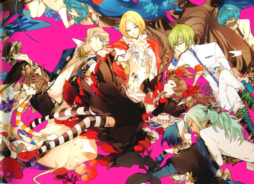 alice=alice, boushiya_(alice=alice), chesire_neko, king_(alice=alice), kuro_usagi_(alice=alice), sakuraba_asuka, sangatsu_usagi, suou