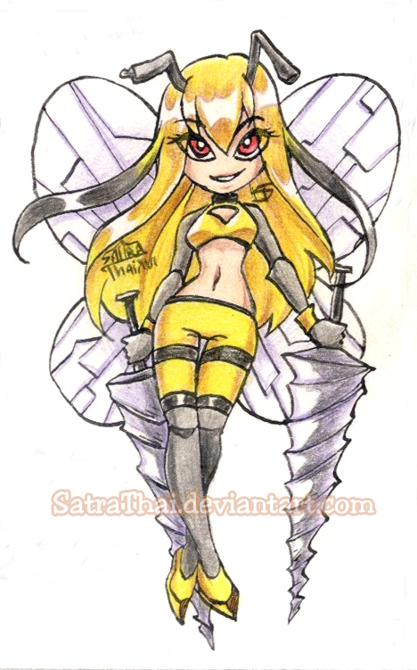 art, beedrill, drawinggen1, fanart, gijinka, personification, pokejinka, pokemon, satrathai