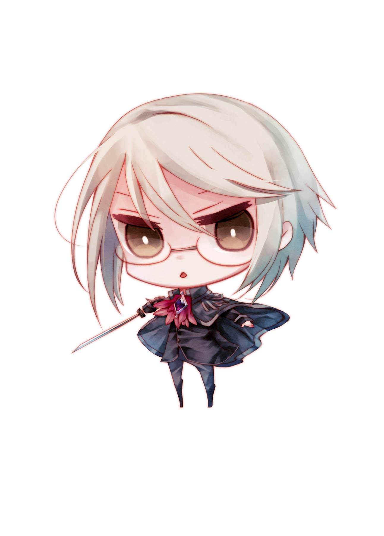 akechi_kenichirou, brown_eyes, eikoku_tantei_mysteria, grey_hair, shiroma